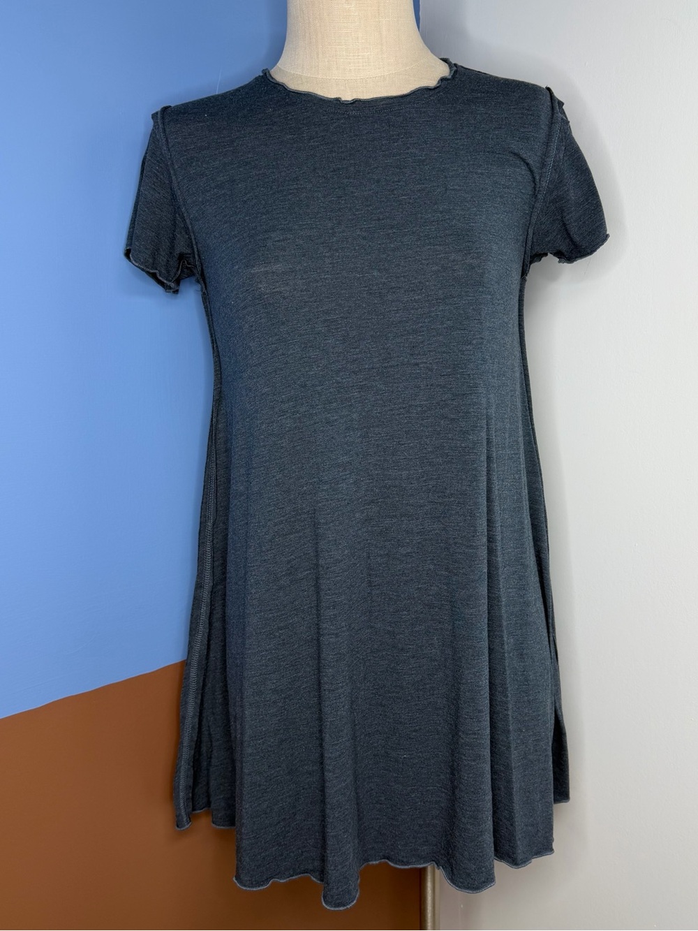 Natural Life Navy Casual Short Sleeve Swing Dress Size Small